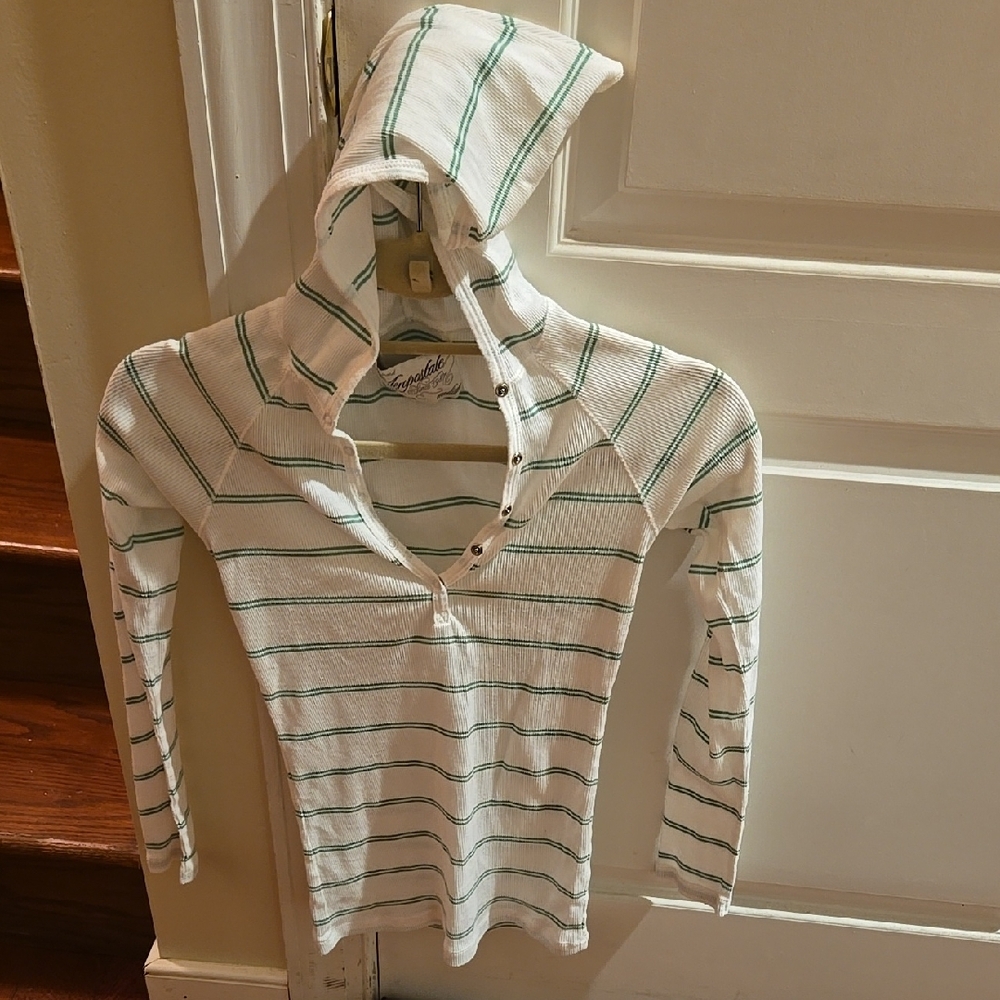 Striped Hooded Top